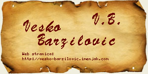 Vesko Barzilović vizit kartica